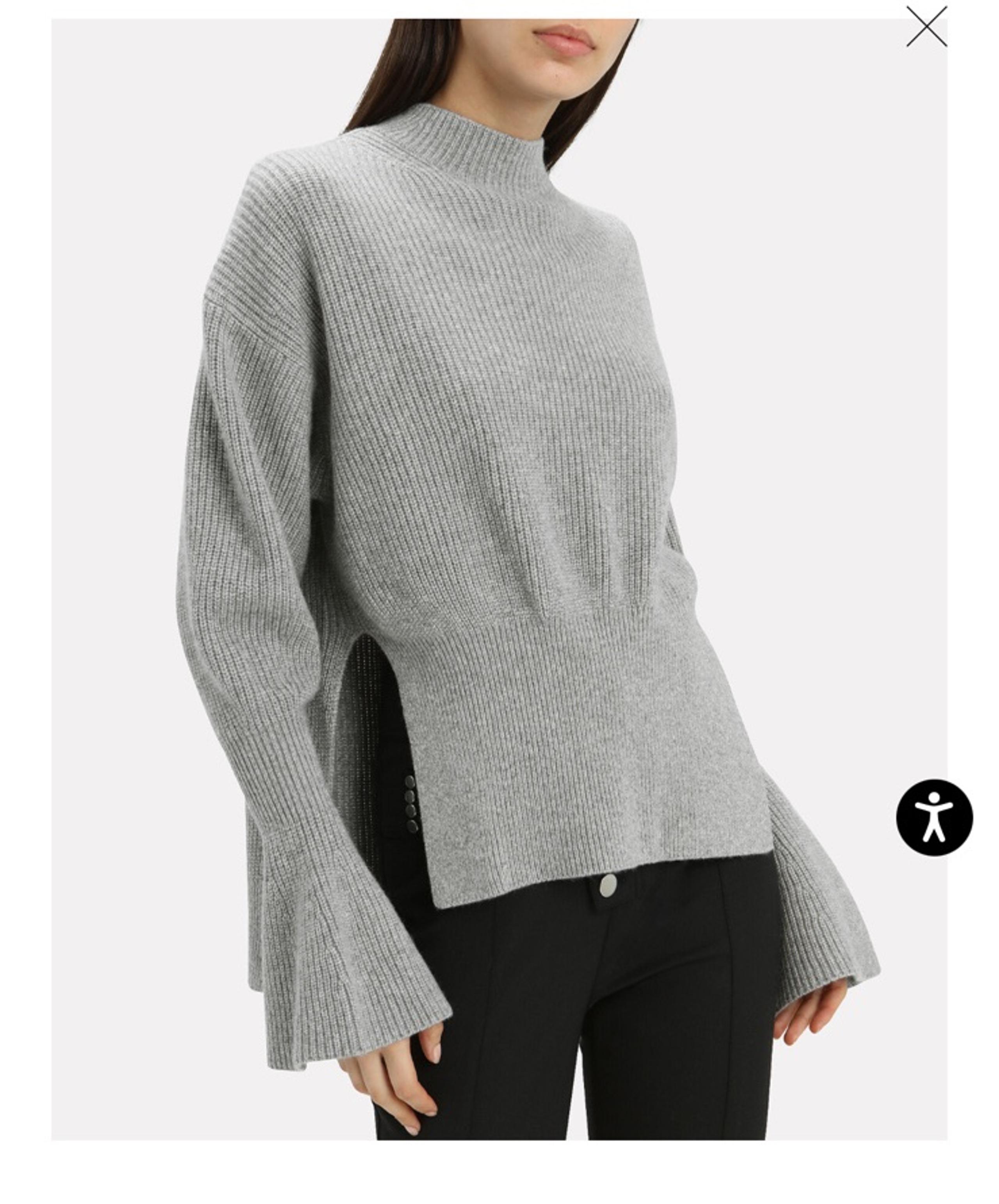 Alexander Wang Engineered Sleeve Sweater (grey turtleneck)