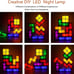 Night Light for Kids, Stackable LED 7 Colors 3D Puzzles Night Light Induction