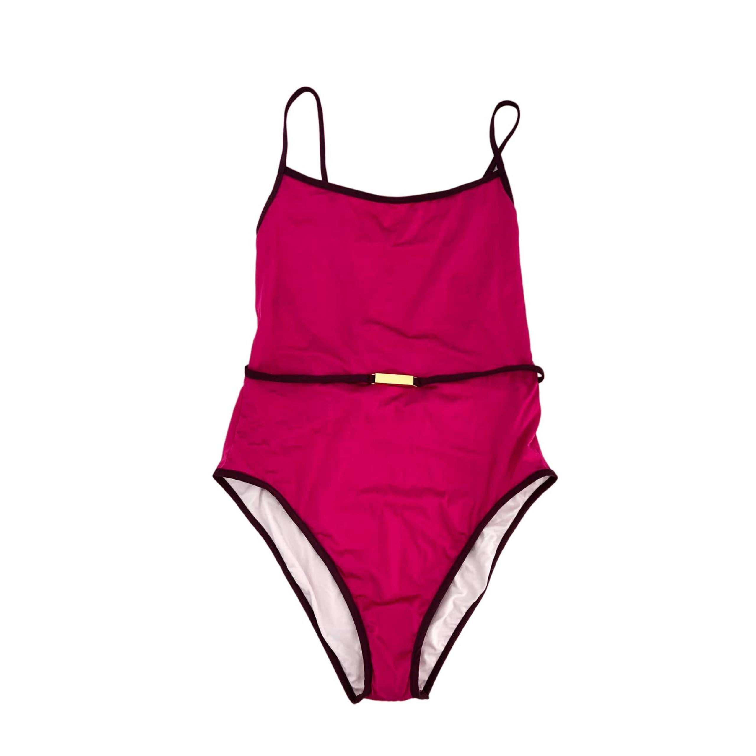 Diane von Furstenberg Sz Large Swimsuit Belted Cheeky One Piece Pink Barbiecore