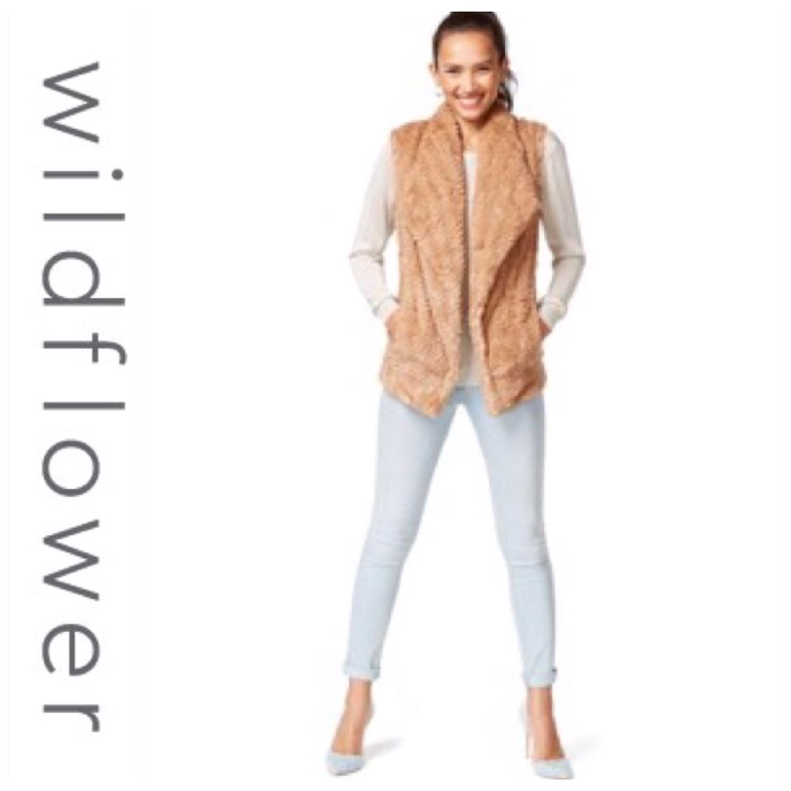 Tan Fur Sherpa Vest - Wildflower