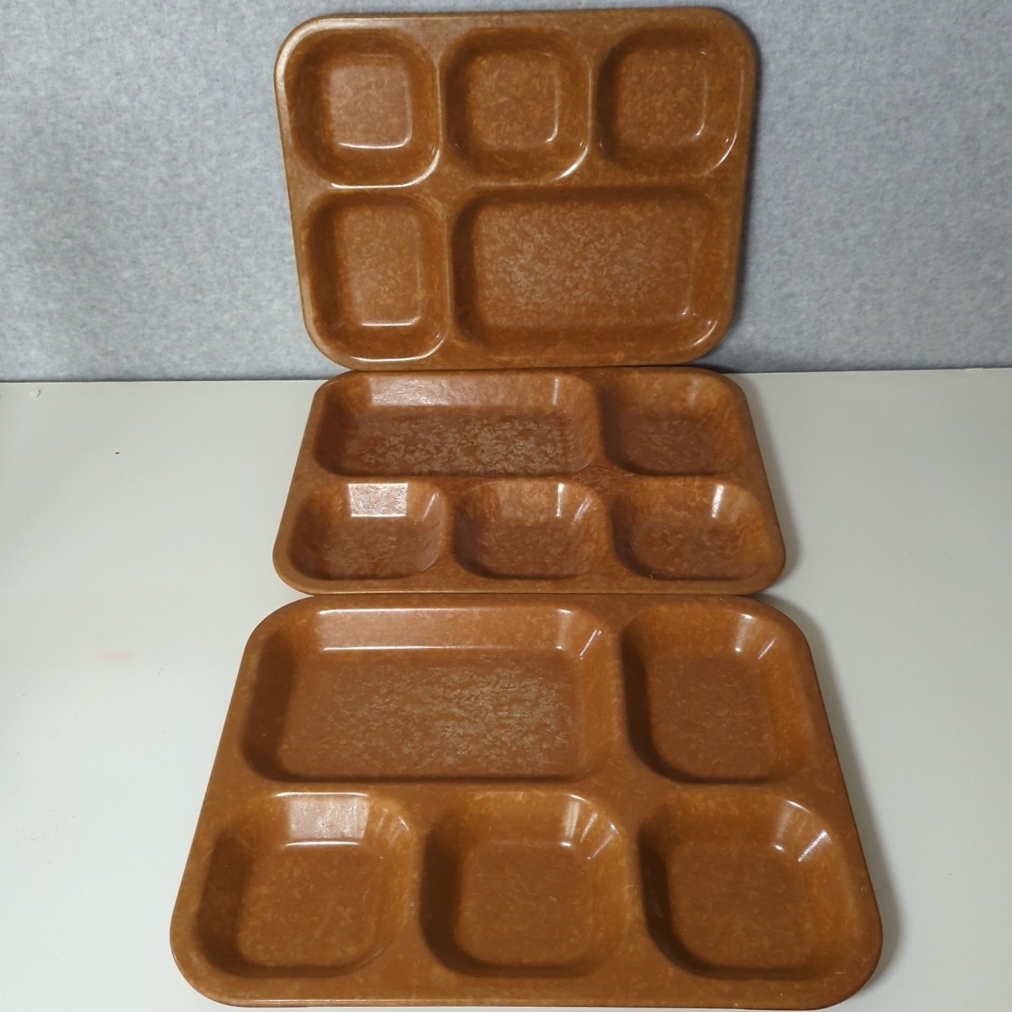 Vintage Set 3 (2)US IMP Military Melamine 5 Part Trays Mess Hall 1953 (1) Bolta