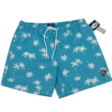 NWT Original Penguin Lined Swim Trunk Short Blue Atoll Palm Tree Size X-LARGE