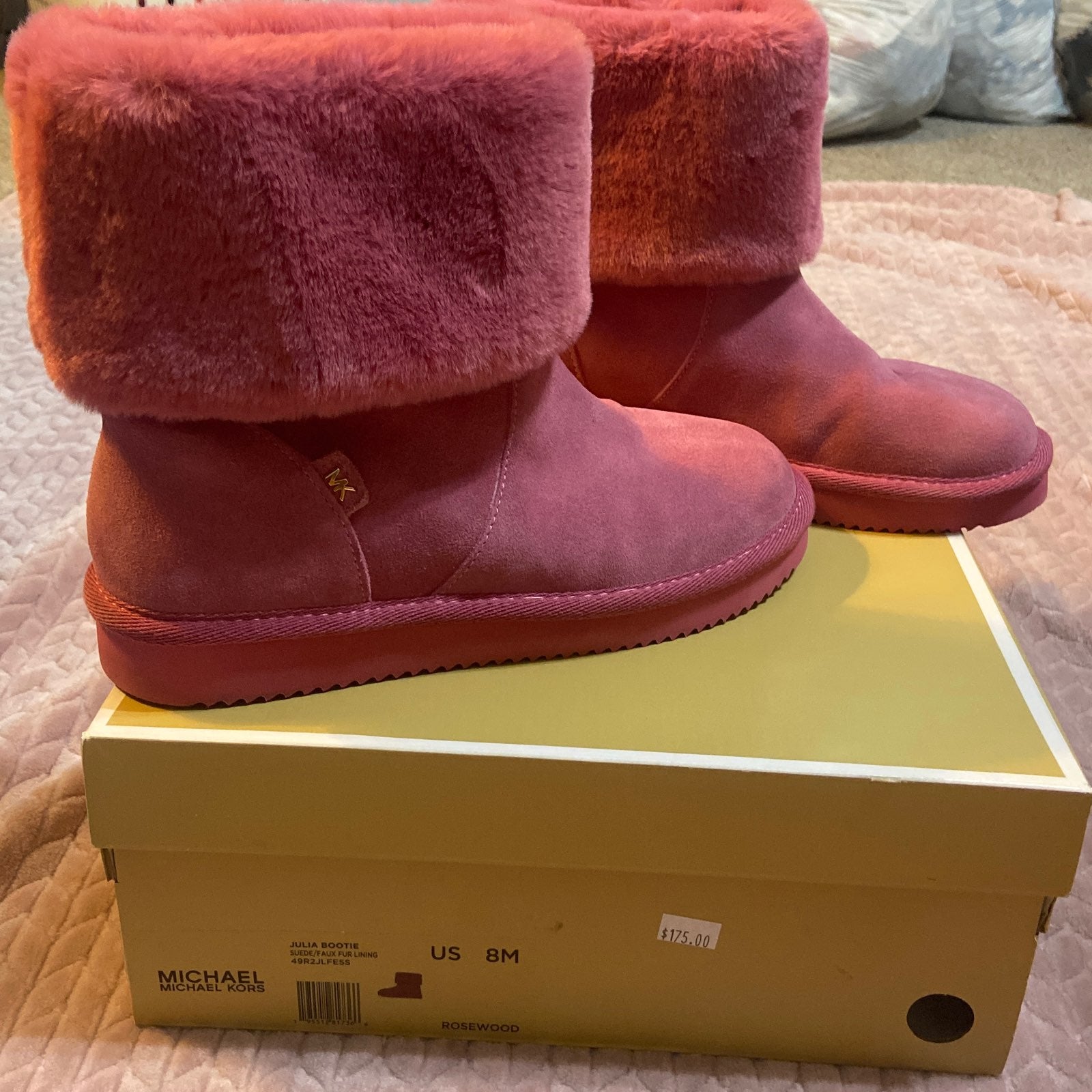 Michael Kors Julia Rosewood Boots Size 8 New