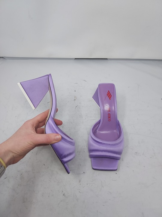 Attico Purple Satin Devon Slide Sandal