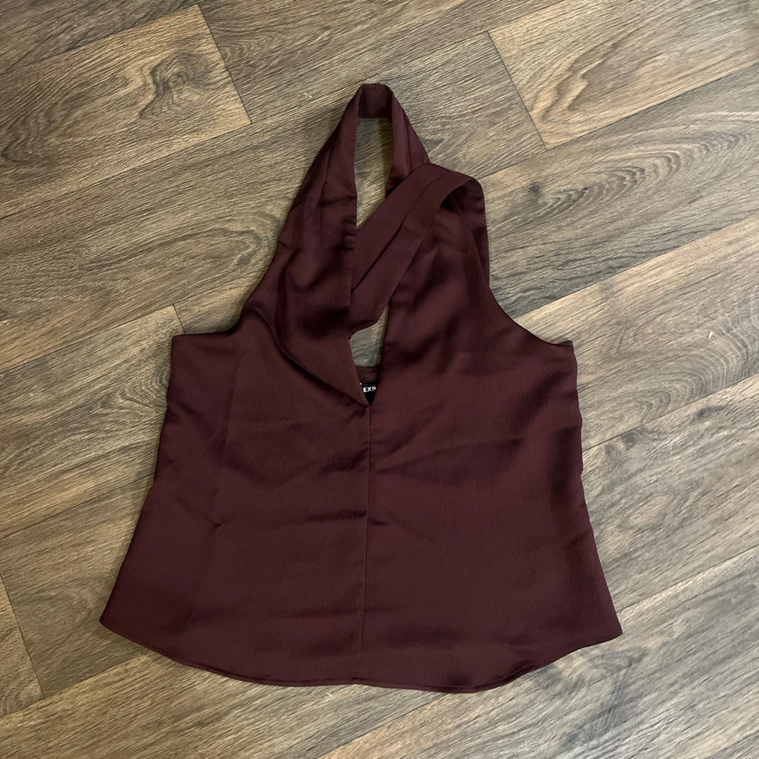 Express Halter Top // Women’s Medium // Wine-Brown Polyester