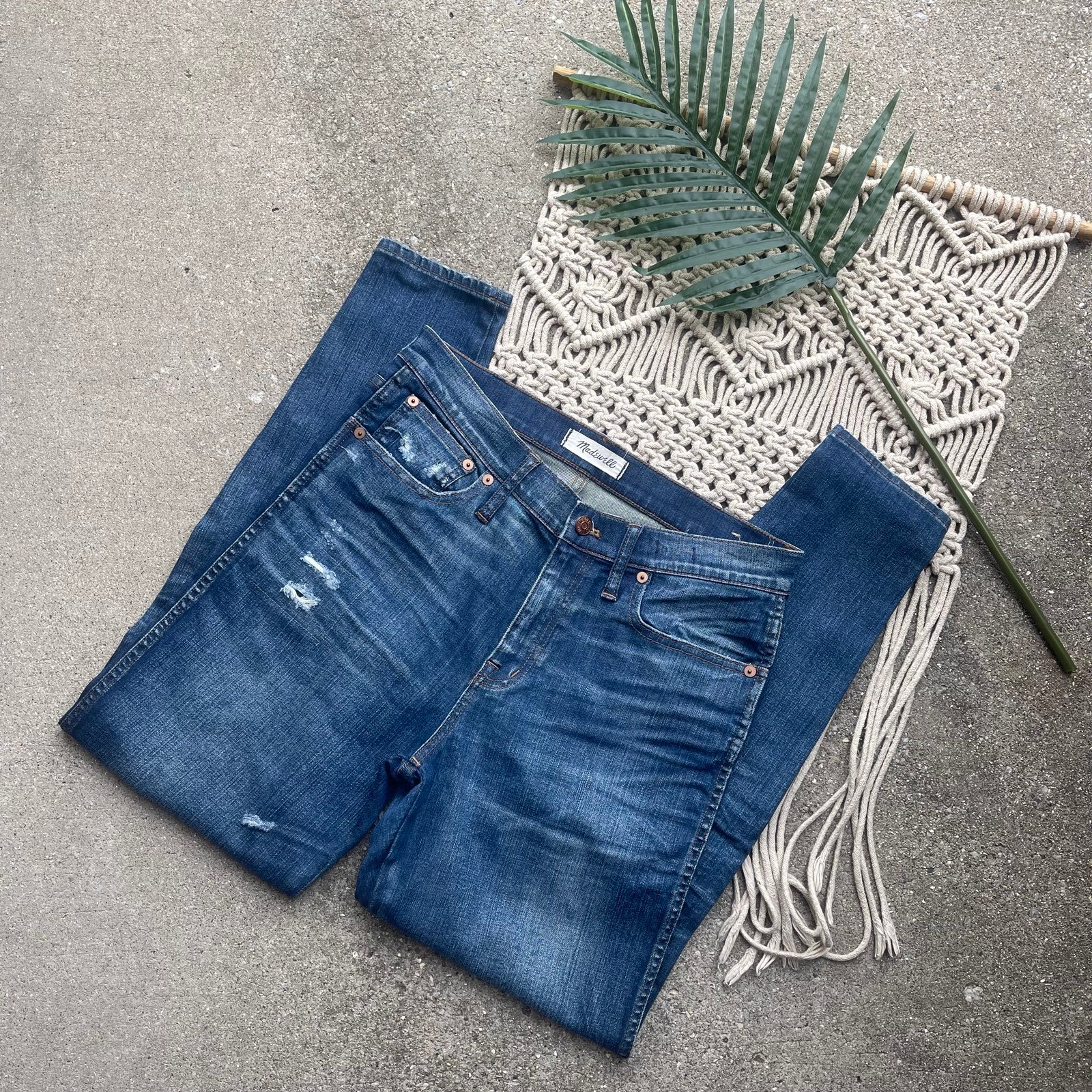 Madewell Distressed High Rise Skinny Jeans Size 30