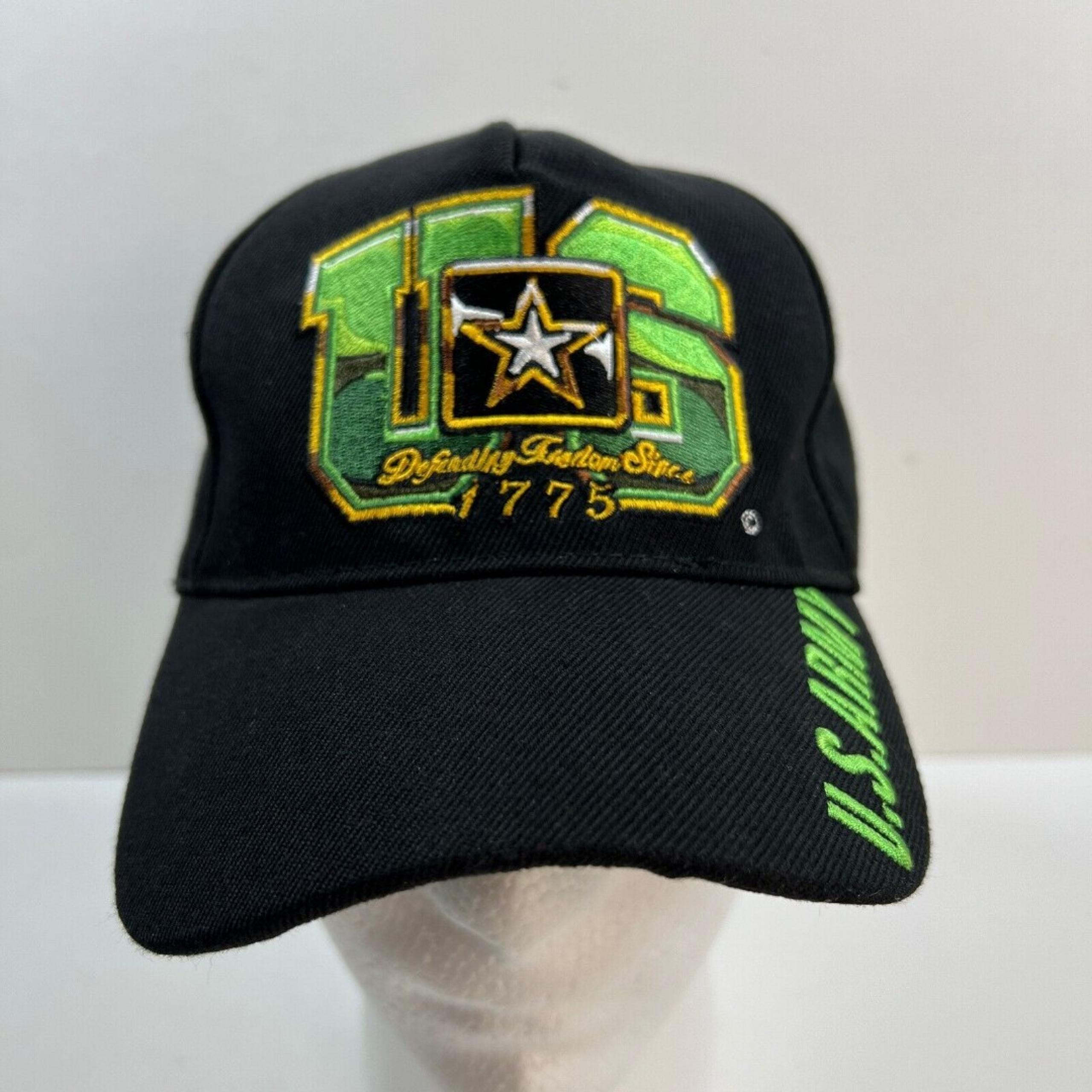 U.S. Army Hat Defending Freedom Since 1775 Star Black Green Adjustable August Sp
