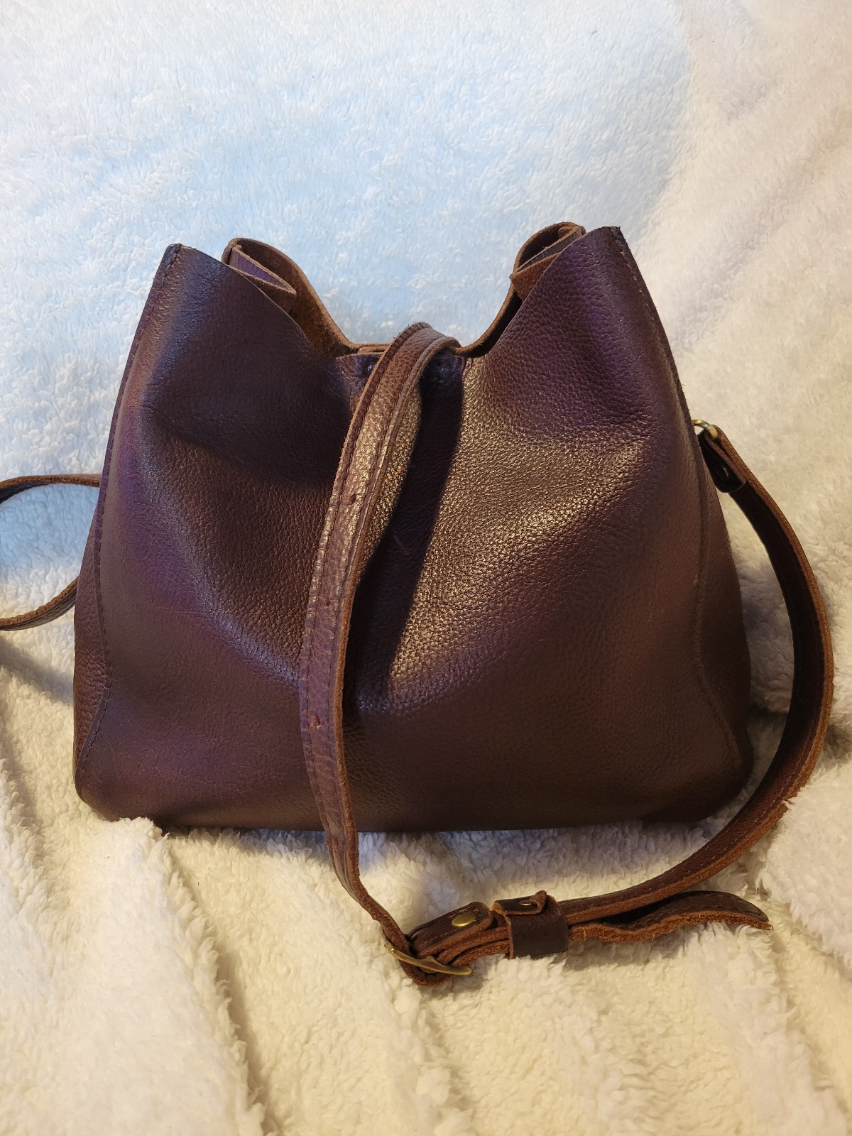 Portland leather goods coldbrew butterfly bucket bag
