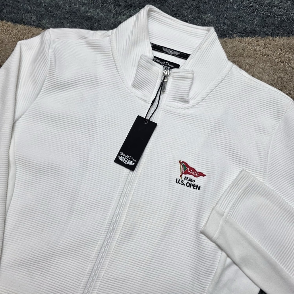 Straight Down U.S. Open LACC Swing Jacket White Full Zip XL