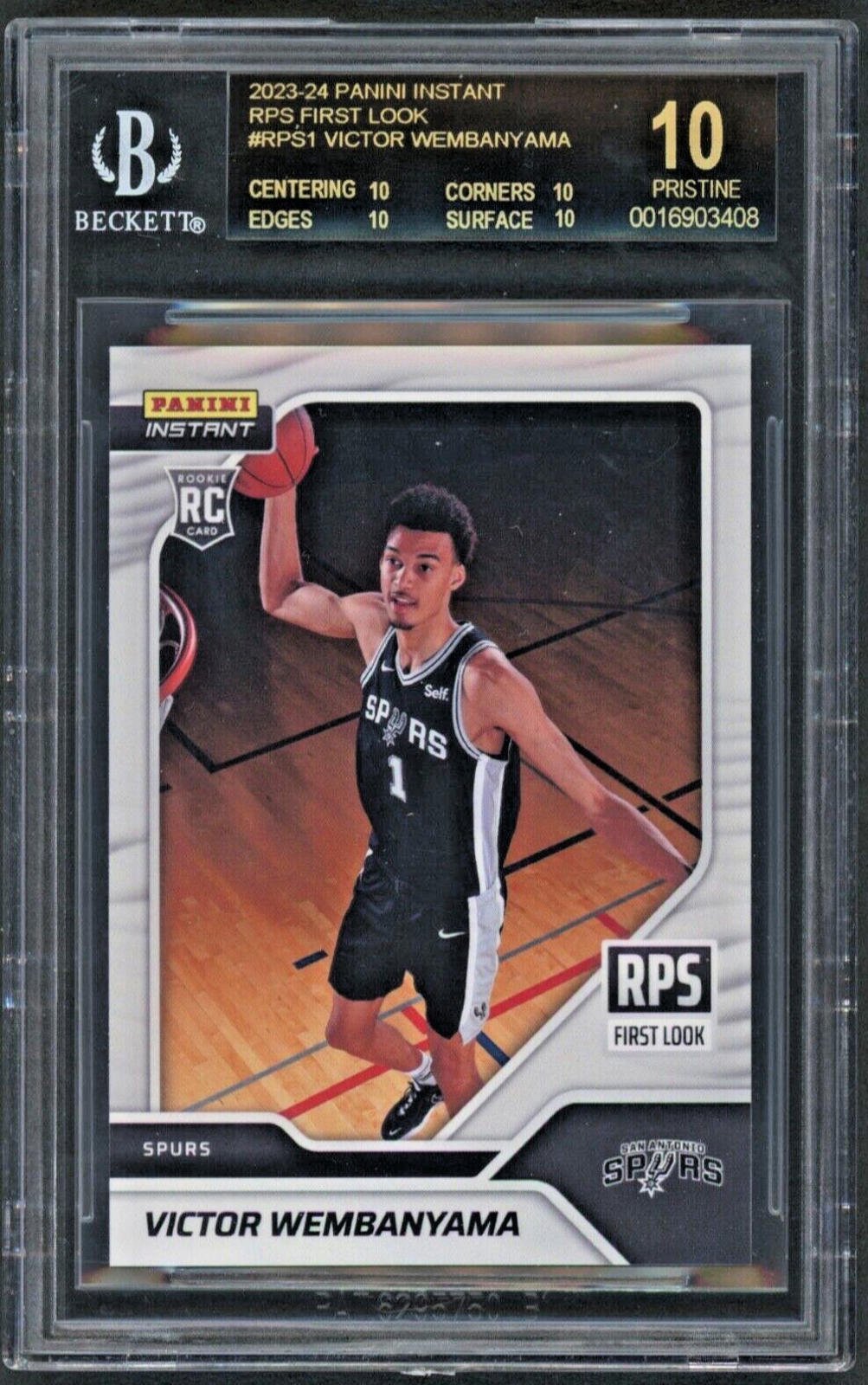 VICTOR WEMBANYAMA 2023 Instant # RPS-1 ROOKIE RC  BGS 10 PRISTINE BLACK LABEL