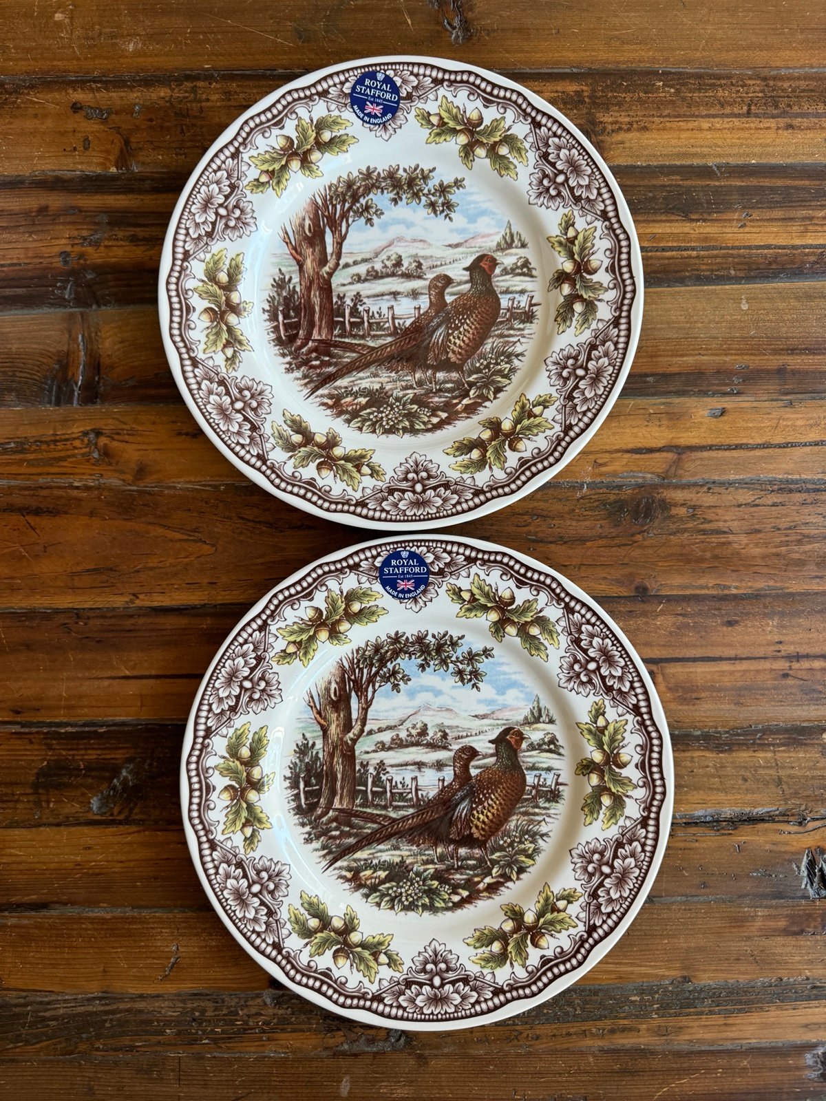 Rotal Stafford Thanksgiving Pheasant Dinner Plates Set of 2