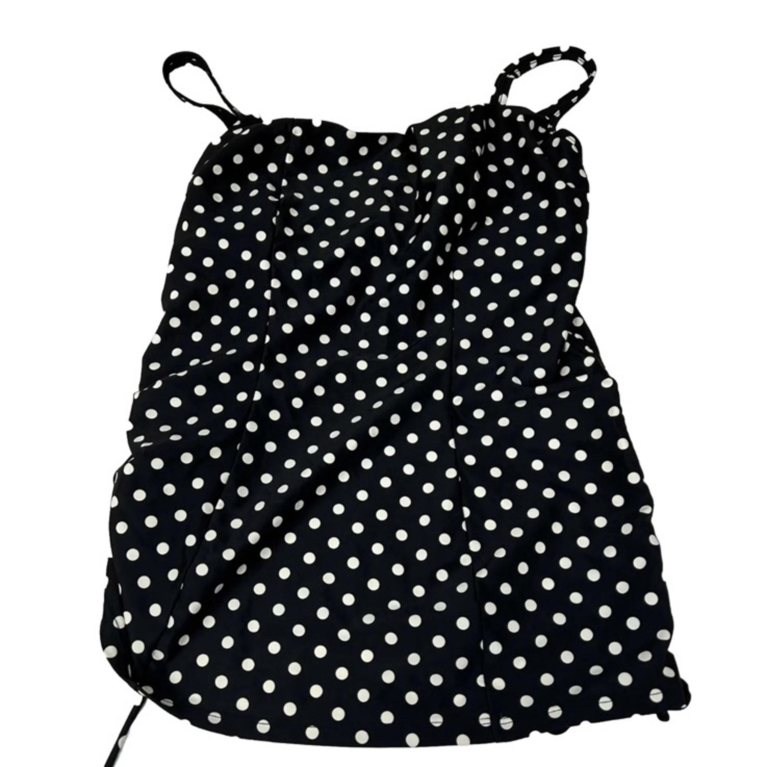 Panache Swim Tankini Top 34E 34DD Black White Polkadots Anya SW1011 #0684