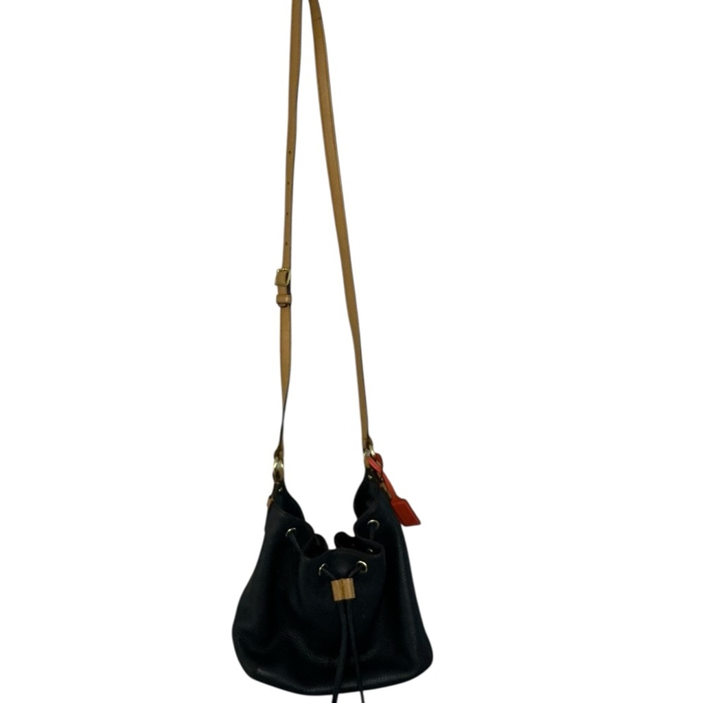 Coach Legacy Navy Leather Drawstring Bucket Bag Crossbody