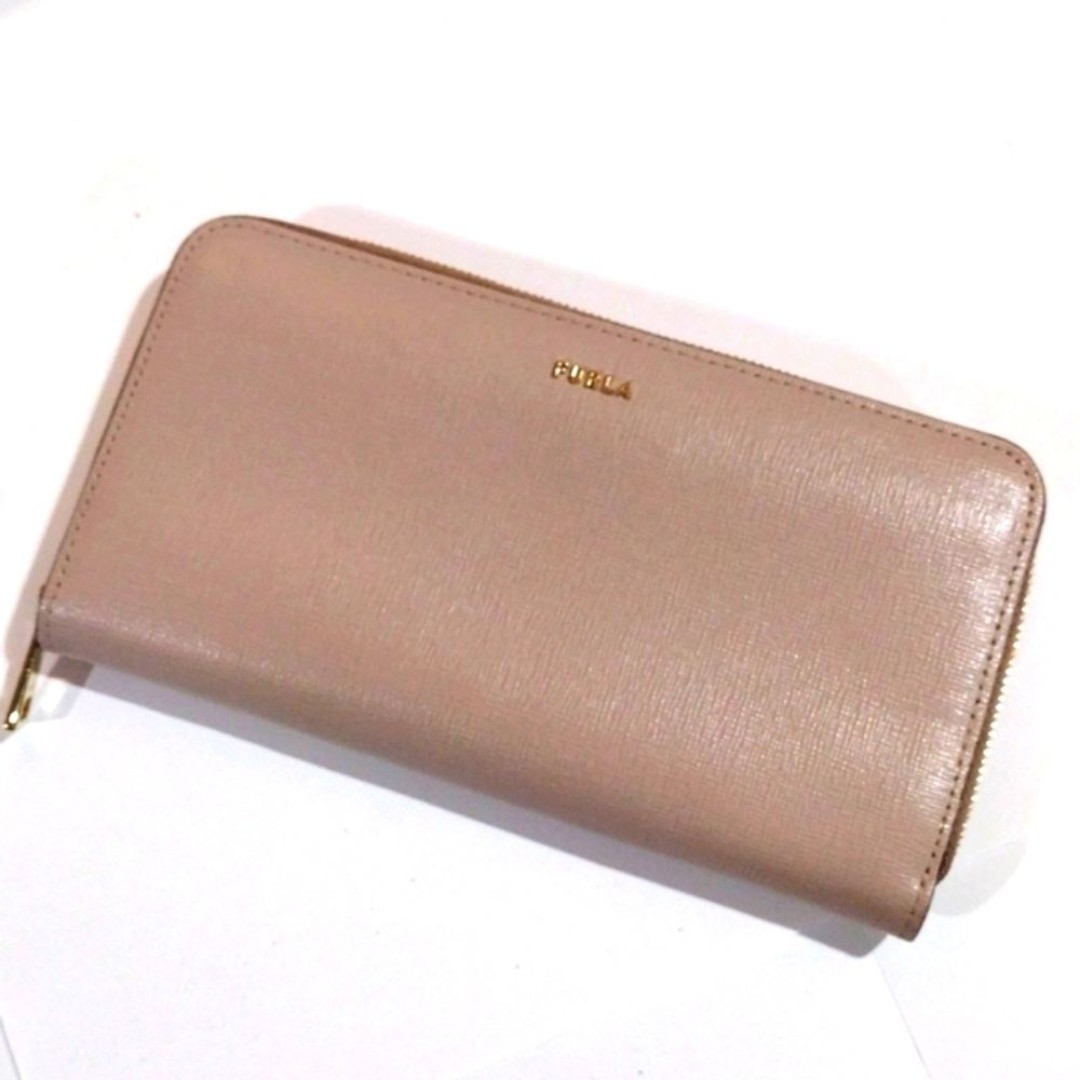 Furla Cream Color Leather Zip Around Long Luxury Wallet for Women - 7.5 x 4-inch