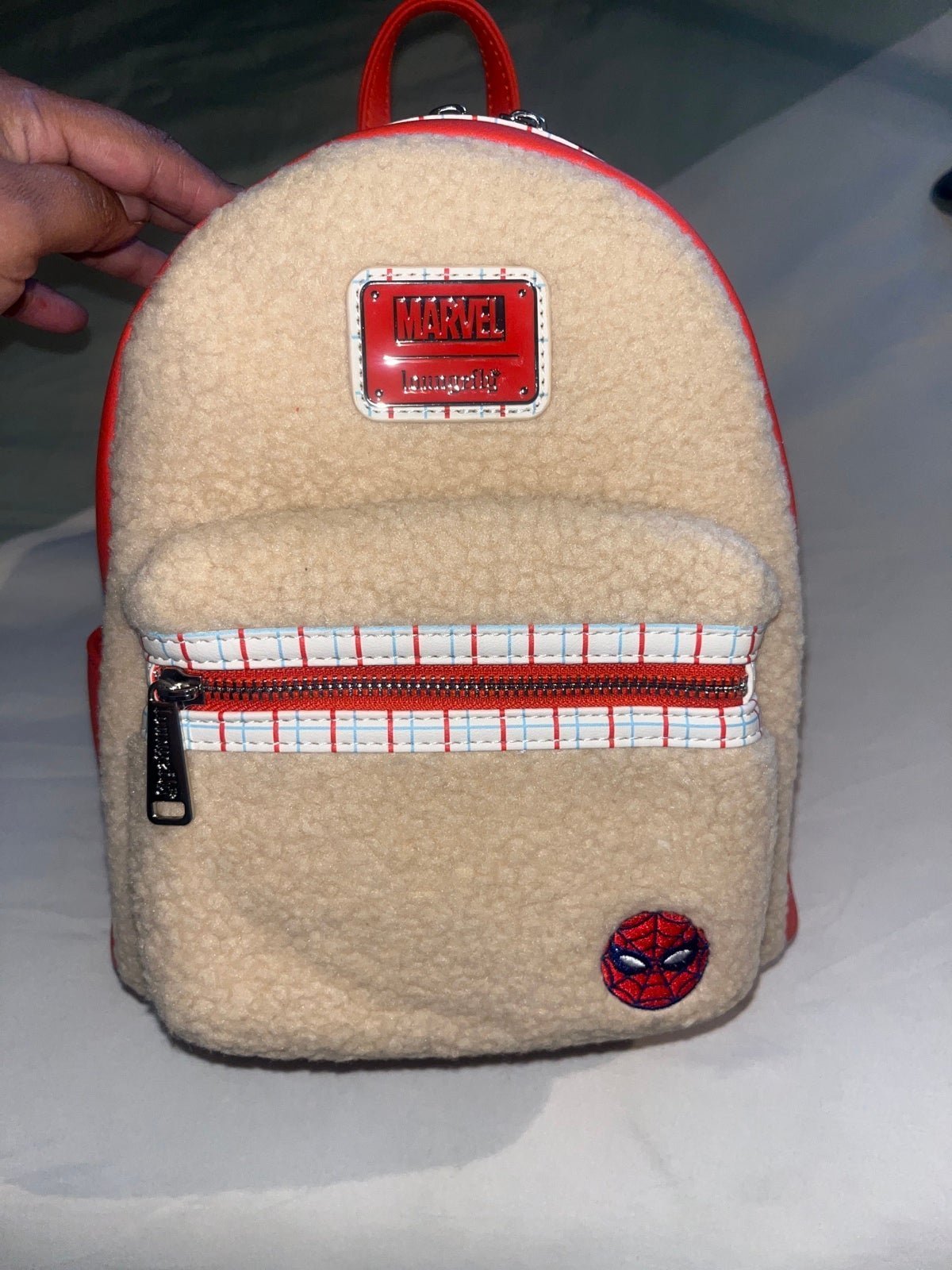 DisneyParks Spider-Man Faux Fur Loungefly Mini Backpack