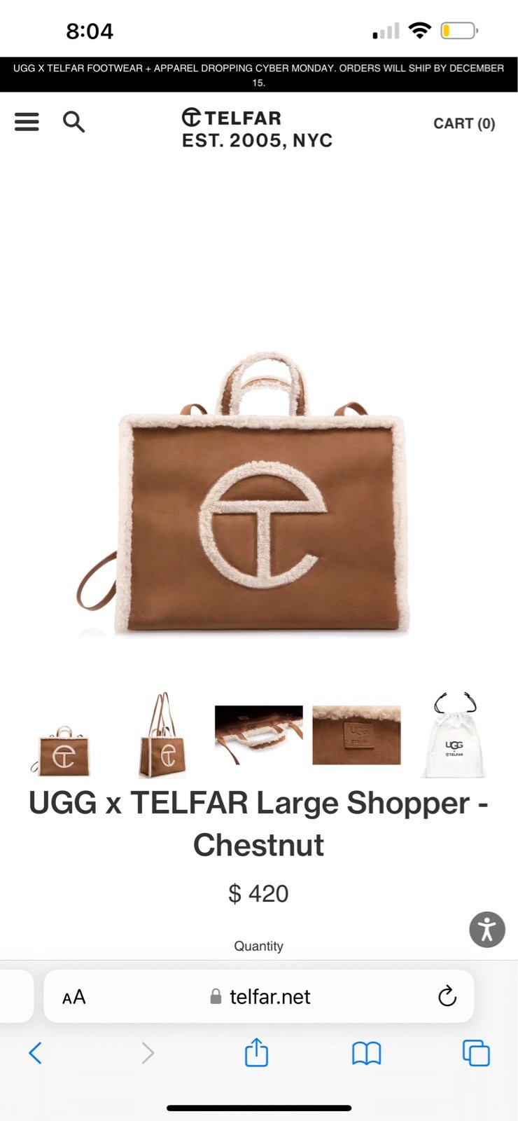 Telfar x Ugg bag