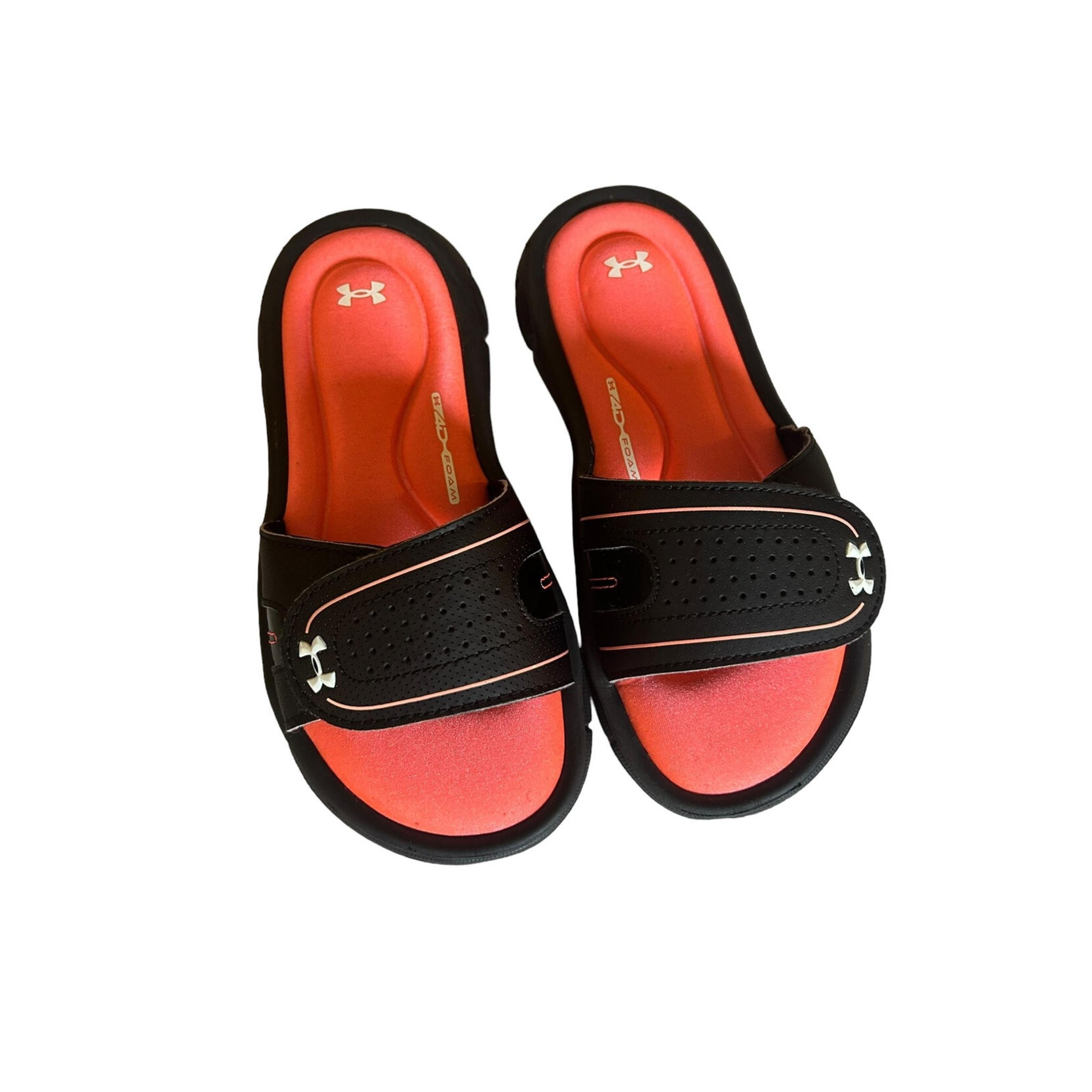 Under Armour Pink Black Cushion Sandals size 13