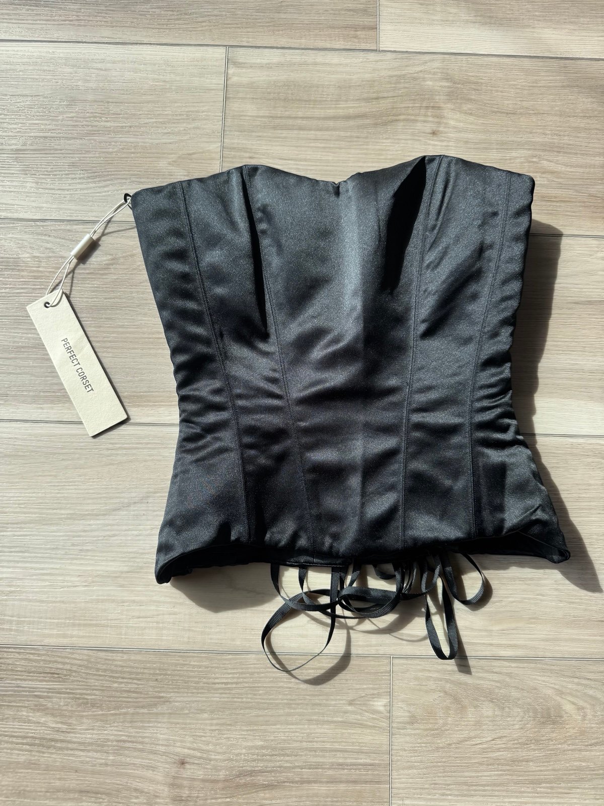 Black satin perfect corset XS