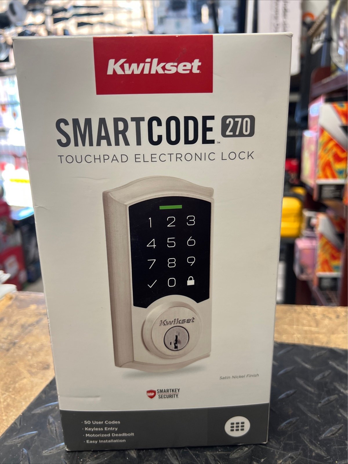 New Kwikset SmartCode 270 Deadbolts Touchscreen Single Cylinder Nickel 992700