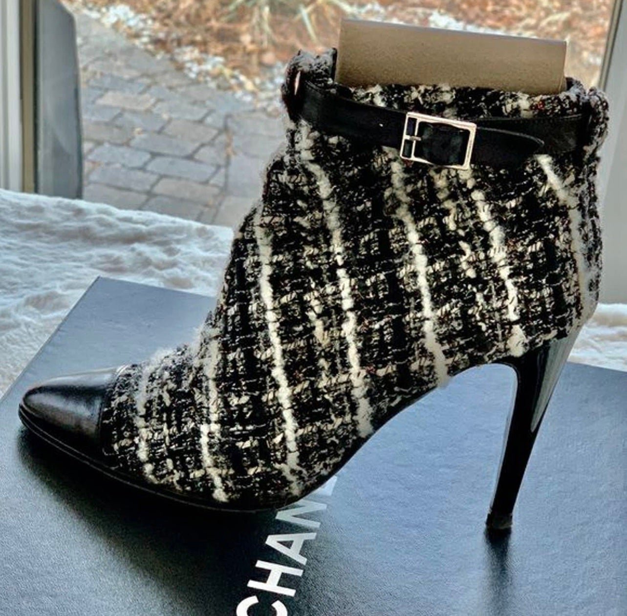 Genuine Chanel Tweed Short Boots Sz 6/36