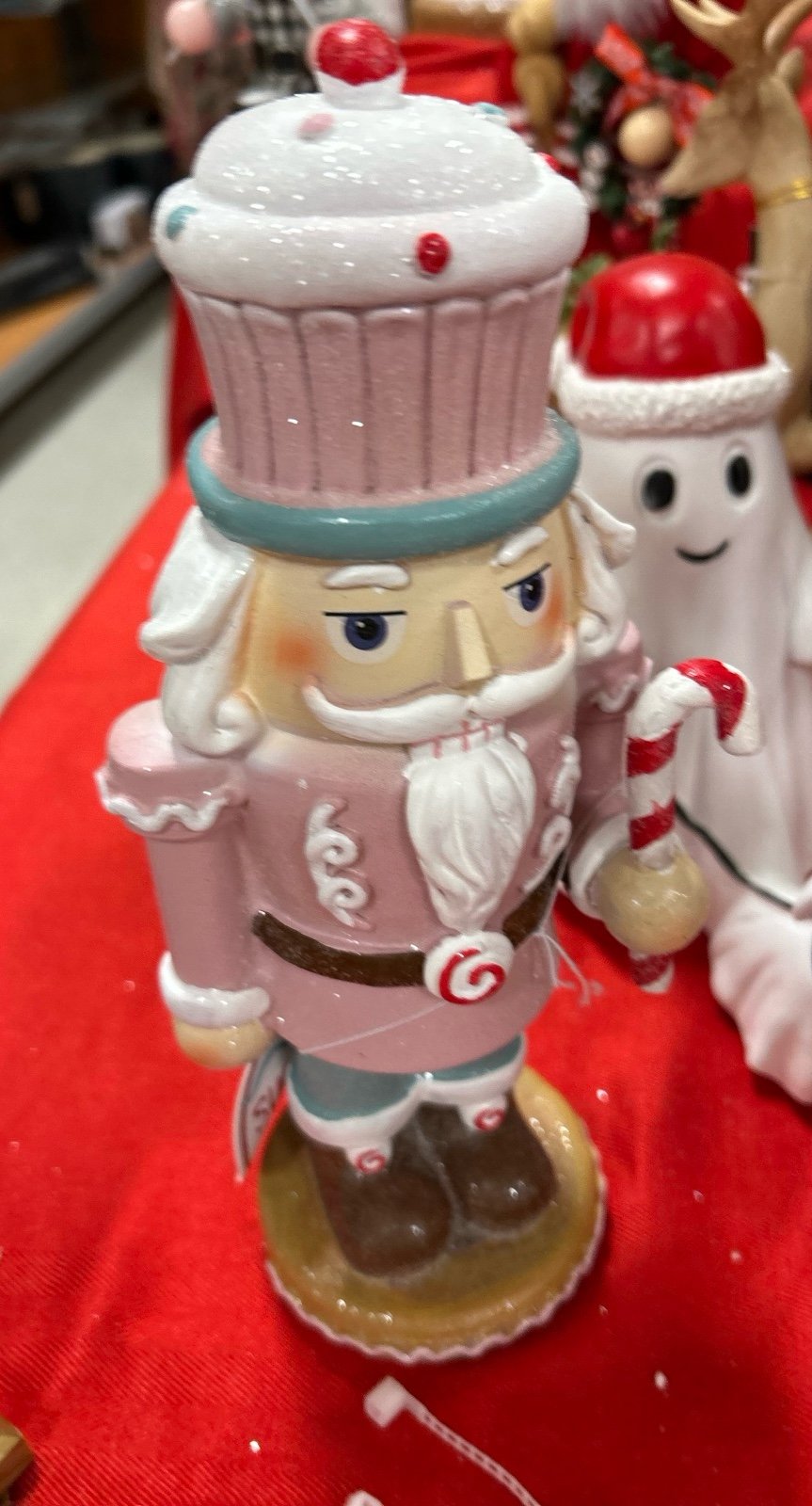 Pastel Cupcake Nutcracker Santa Christmas Holiday Decor NEW