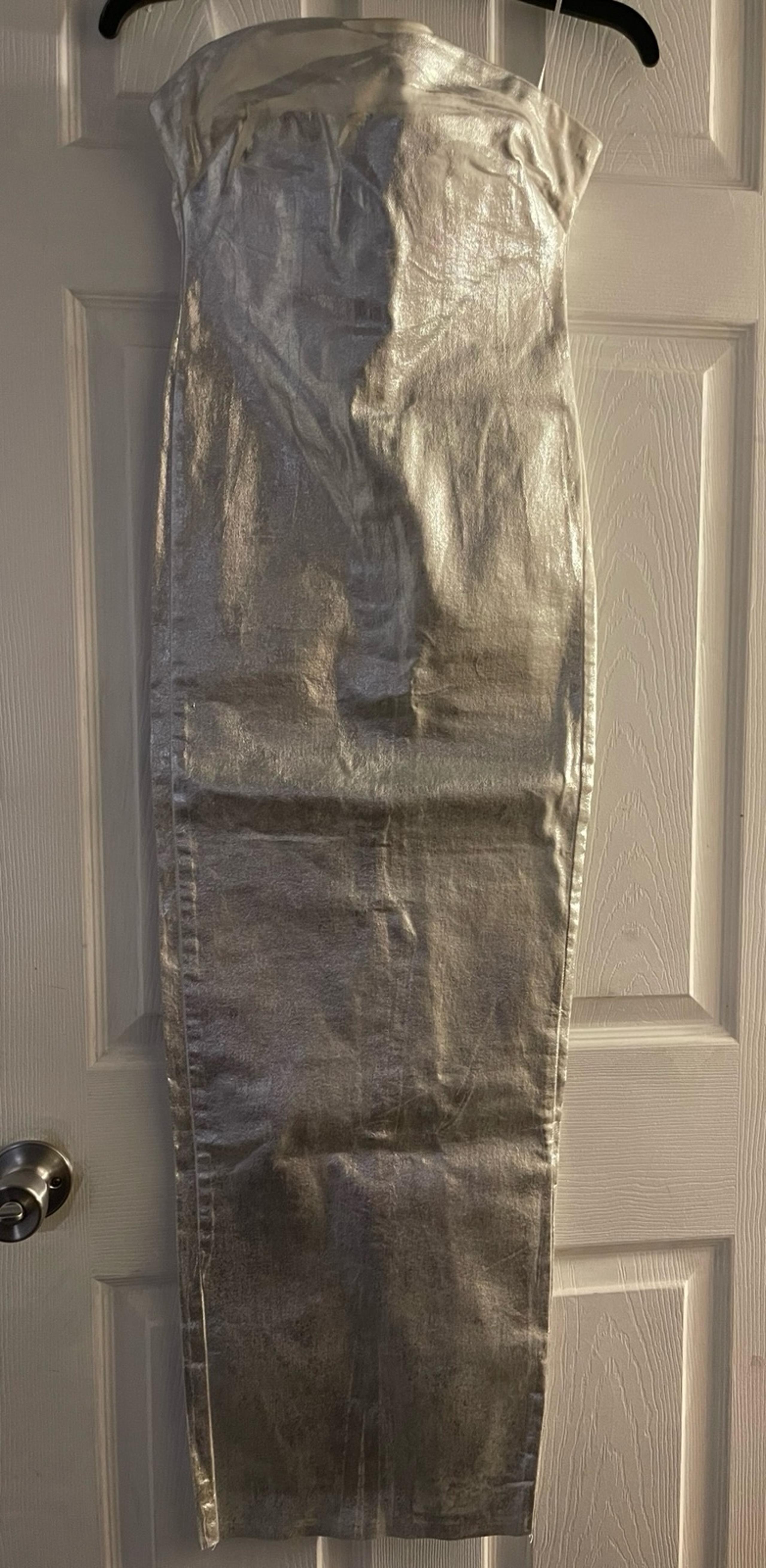 Zara Silver Denim Like Midi Dress