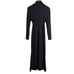 Toccin Black Ribbed Turtleneck Long Sleeve Midi Sweater Dress Size Medium