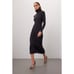Toccin Black Ribbed Turtleneck Long Sleeve Midi Sweater Dress Size Medium