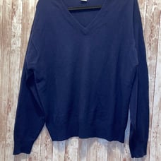 Juno 100% Cashmere Navy Blue V-Neck Sweater Men's Large