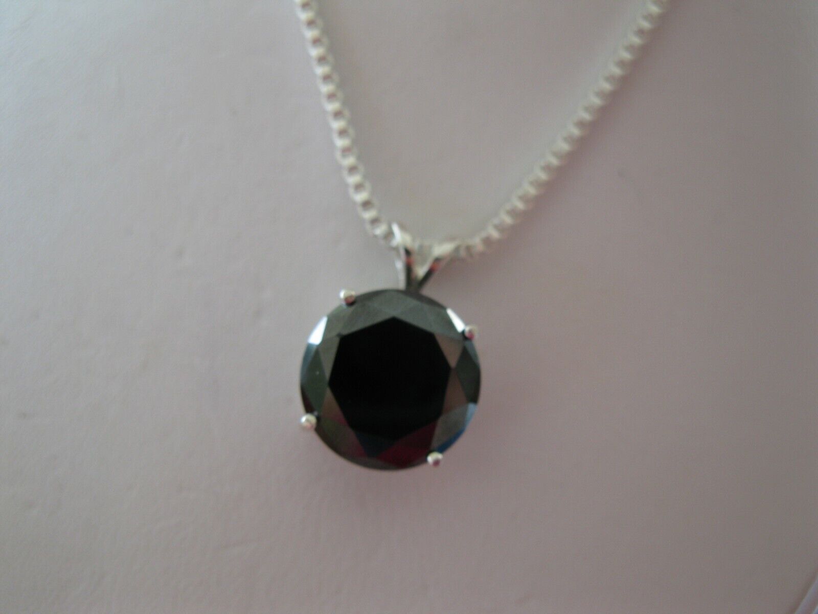 4.19ct NATURAL BLACK DIAMOND NECKLACE,FREE DIAMOND TESTER,CERTIFI CATE,PENDANT..