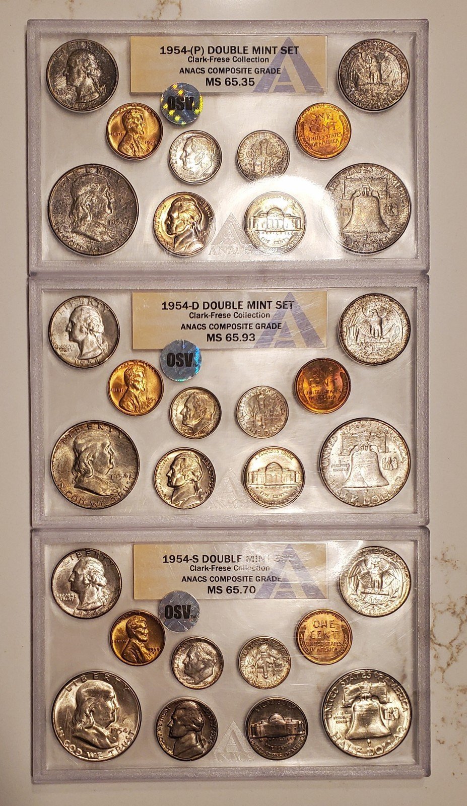 1954 PDS United States Double Mint Set - 30 Coins | ANACS MS65 - Scarce Set