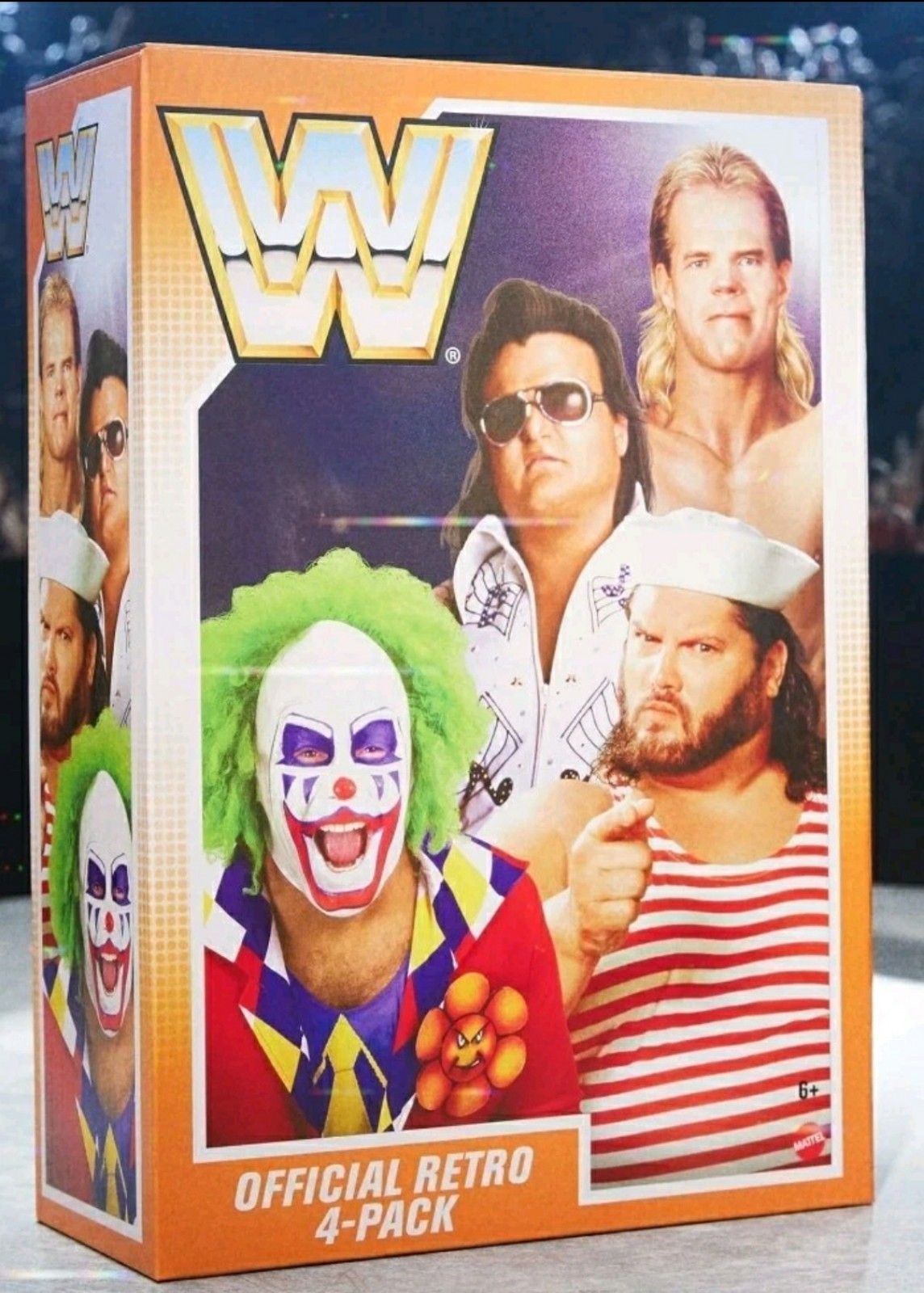WWE Mattel Retro 4 Pack Doink Greg The Hammer Valentine Lex Luger Tugboat Figure