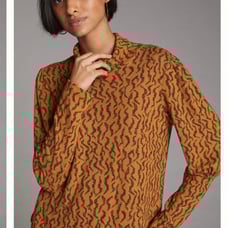 ANTHROPOLOGIE Puff-Sleeved Turtleneck Top