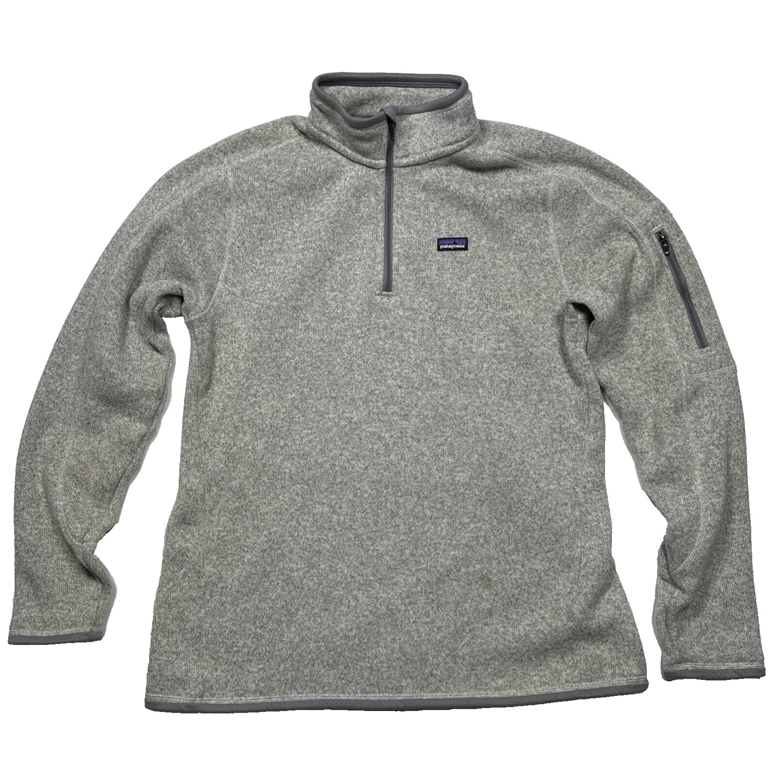 Patagonia Better Sweater Women XL Gray Quarter 1/4 Zip Long Sleeve Pocket *SPOTS