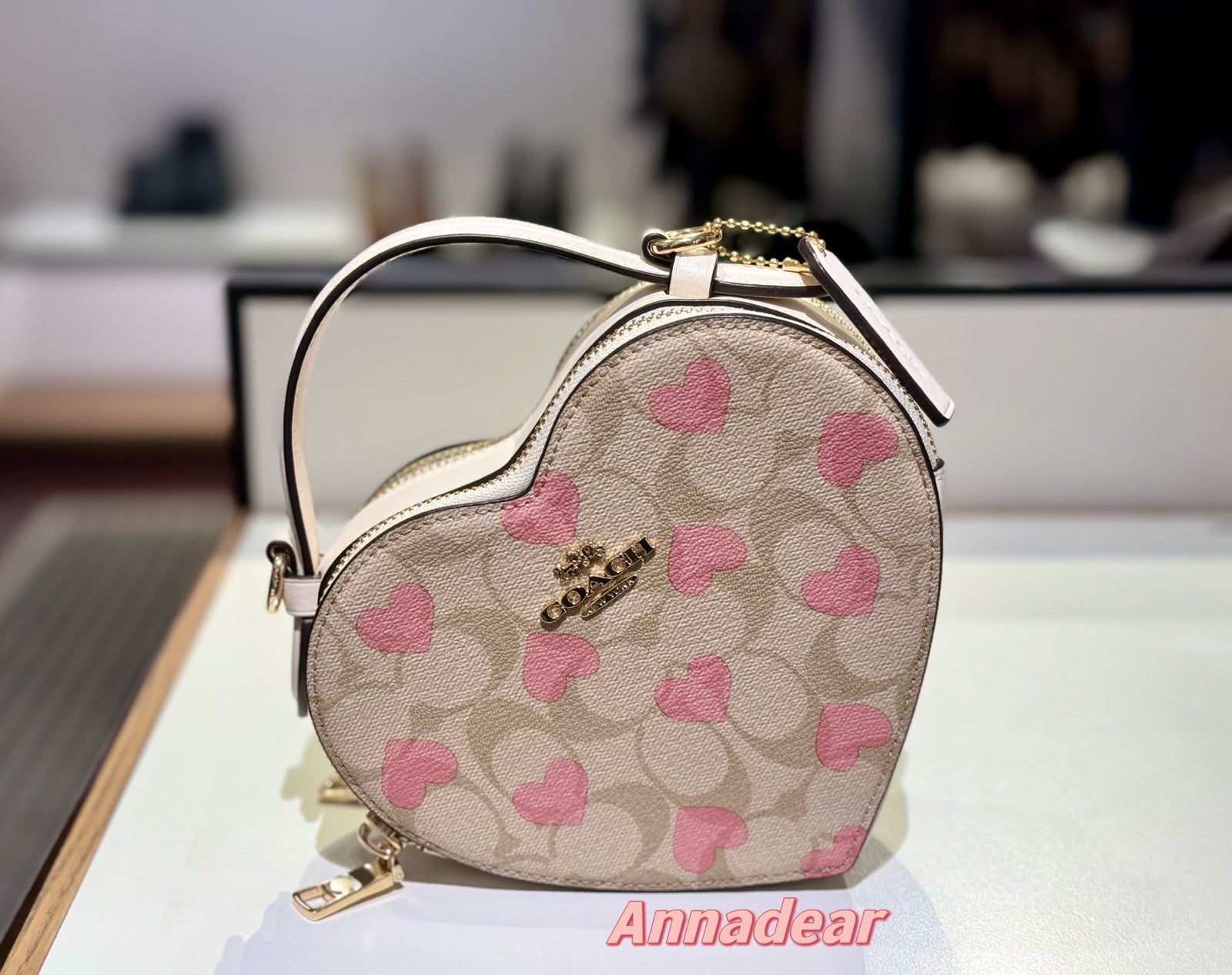 Coach Heart Crossbody In Signature Canvas With Heart Print