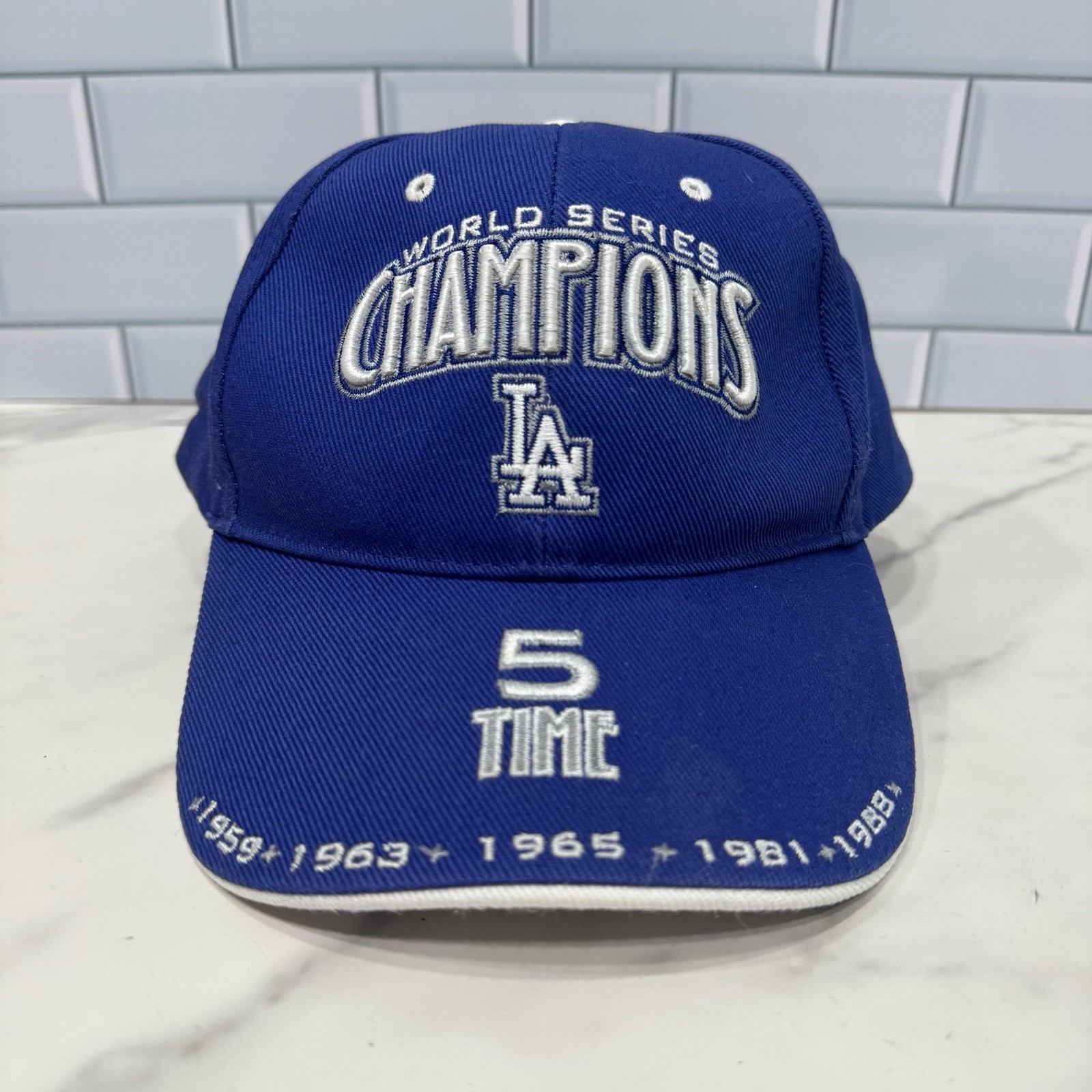 Vintage MLB Baseball Los Angeles LA Dodgers 5 Time Champions Hat Adult One Size