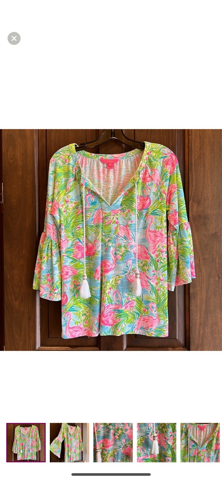 Lilly Pulitzer Del Lago Tunic Top, Floridita, Flamingo Size XS