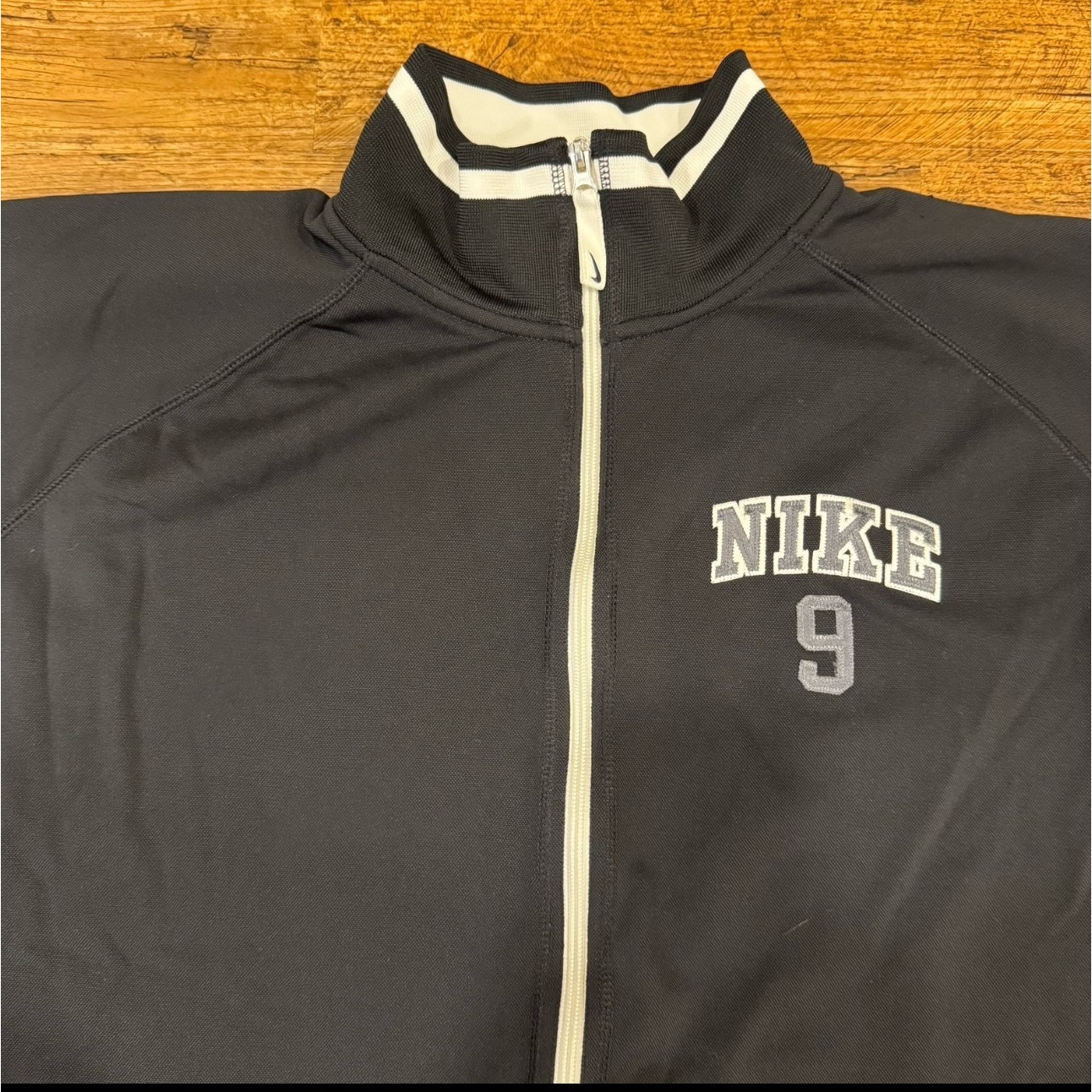 Vintage Y2K Nike Black Casual Full Zip Track Jacket Sweater Sweatshirt Men 2XLT