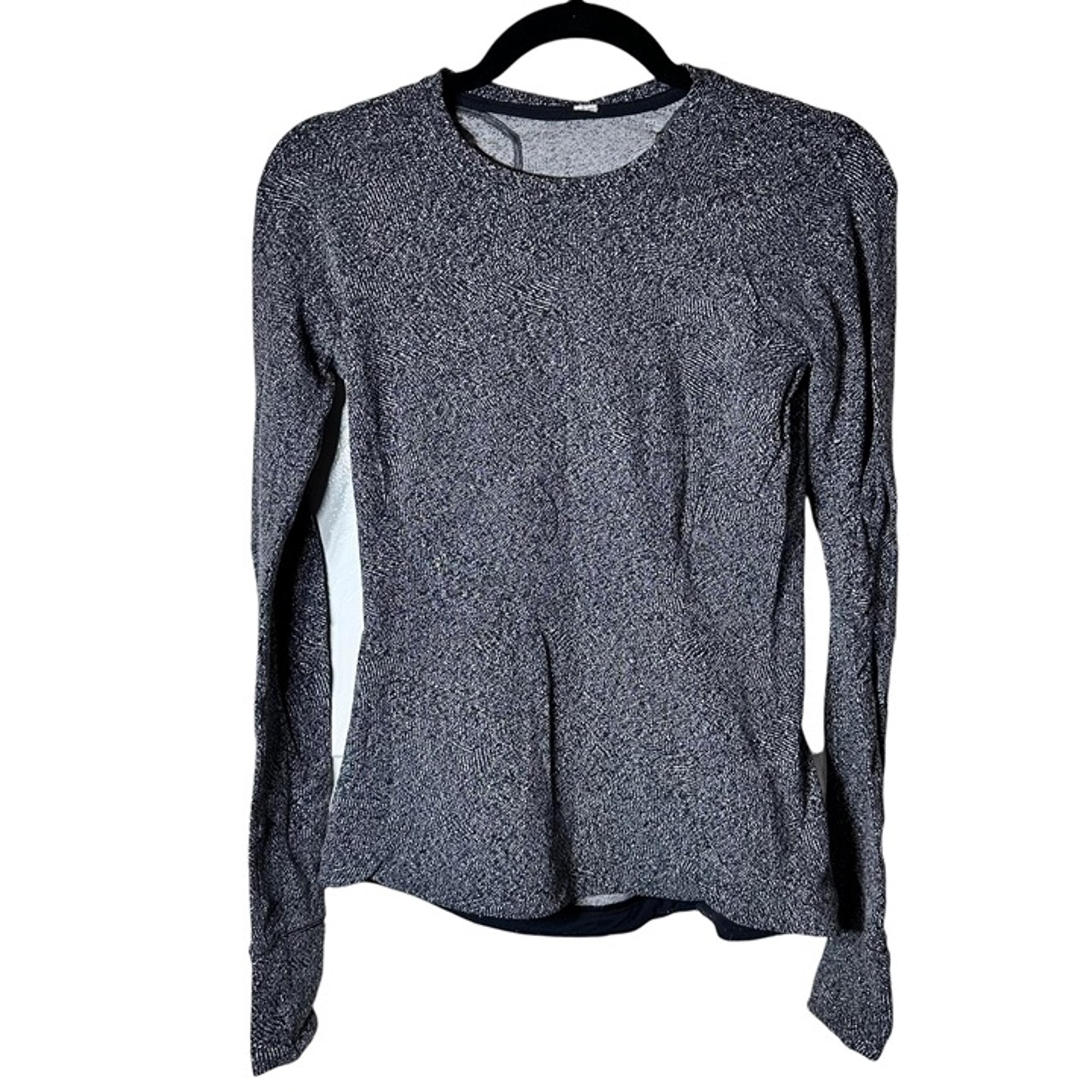 Lululemon Runderful Long Sleeve Rush Jacquard Black White Size 6 - lululemon athletica