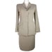 Le Suit 2 Piece 10 Taupe Tan Straight Skirt 3 Button Long Sl Jacket Lined