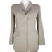 Le Suit 2 Piece 10 Taupe Tan Straight Skirt 3 Button Long Sl Jacket Lined