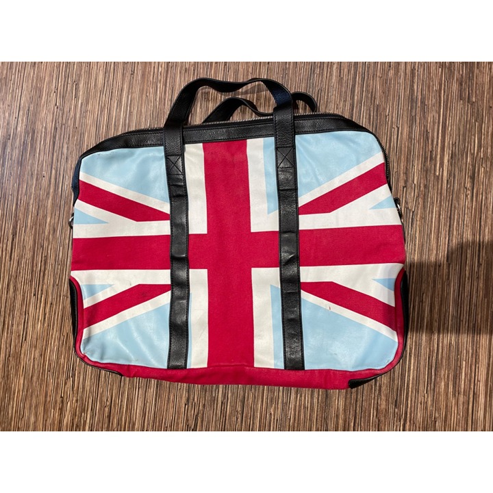 Simon Carter Women’s Canvas and Leather Laptop Shoulder Bag London Red/Black