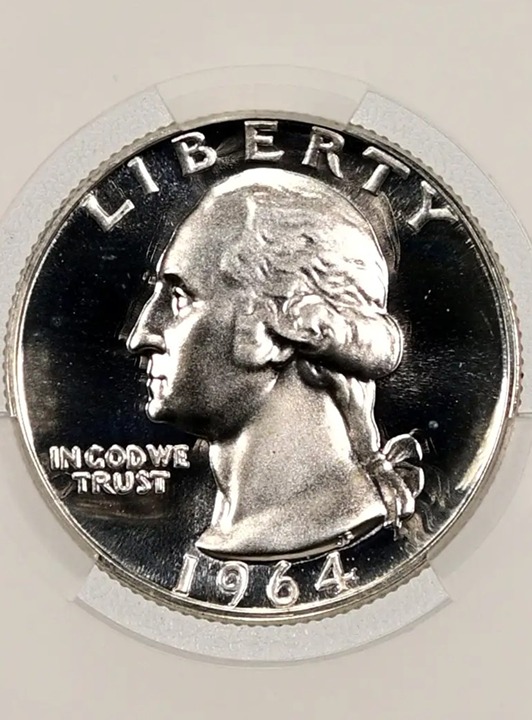 1964 SILVER PROOF WASHINGTON QURTER GRADED CAC PR66 MINT ERROR ROTATED REVERSE