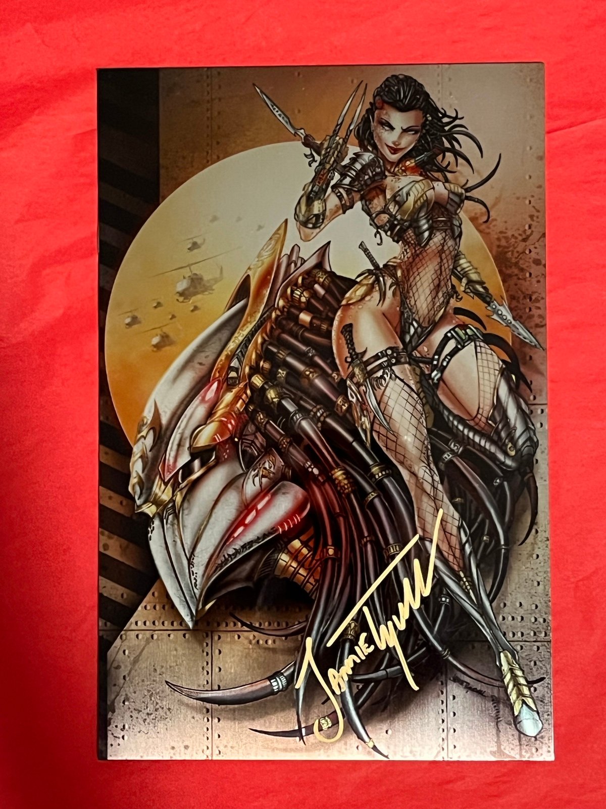 White Widow 3 Space Huntress Cosplay Exclusive Metal set signed, Jamie Tyndall