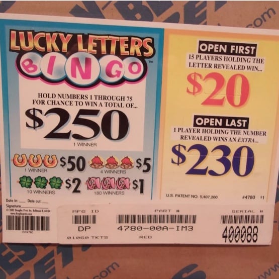 Hard Card - Tickets Game - Holder - Lucky Letters Bingo