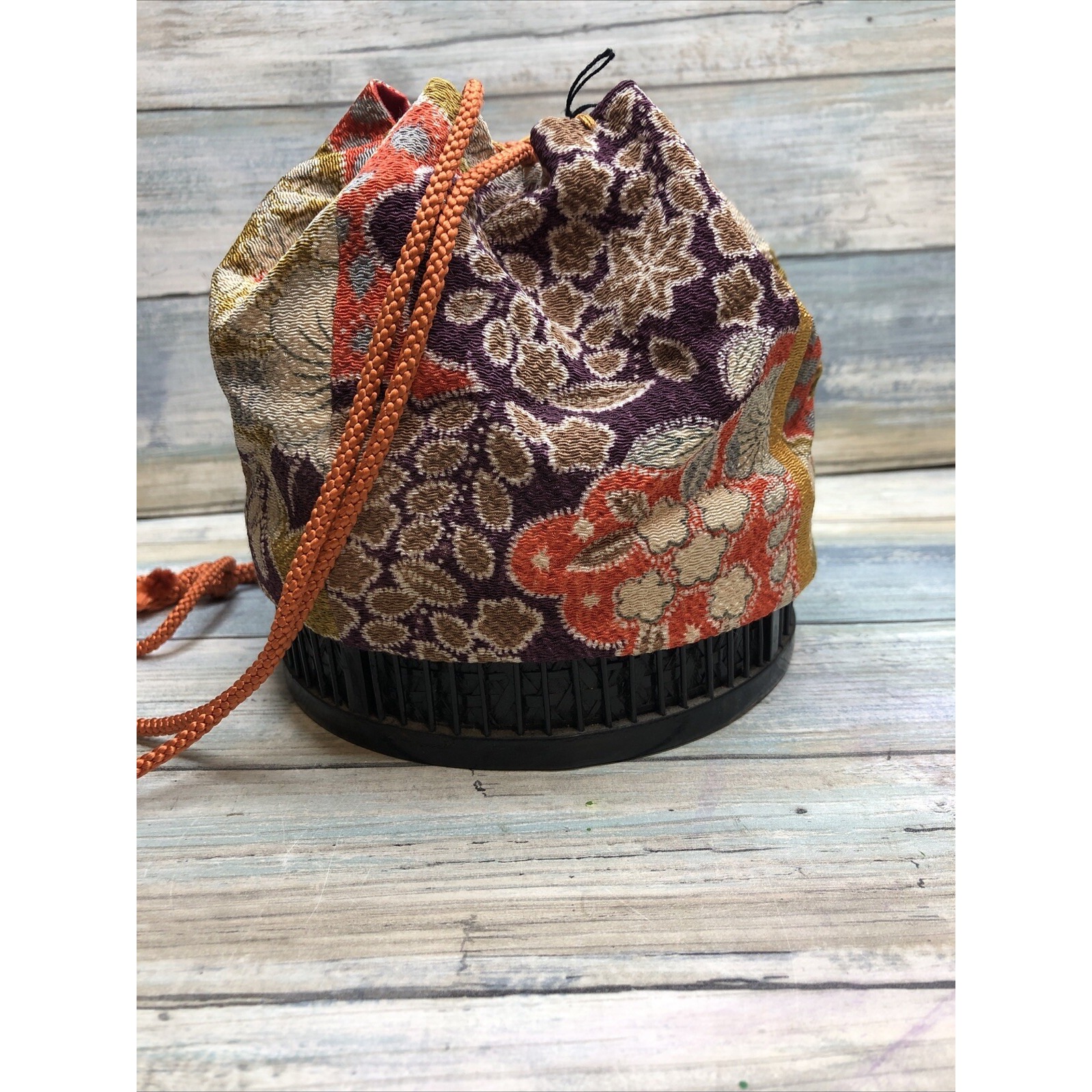 Japanese-Style Drawstring Bag Bamboo Basket Orange yellow purple unbranded