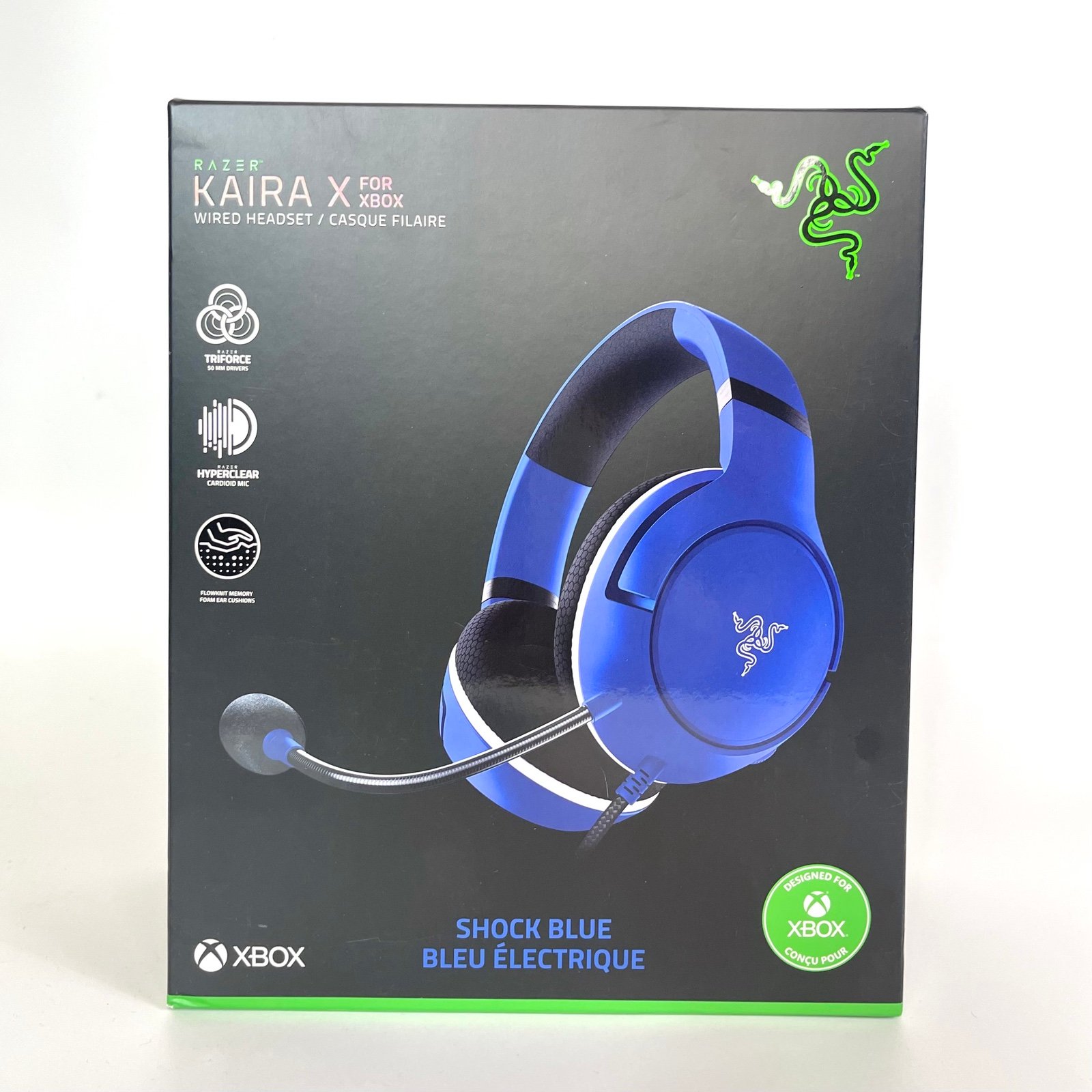 RAZER KAIRA X for XBOX Series X/S Windows 10 Wired Headset Headphones Shock Blue