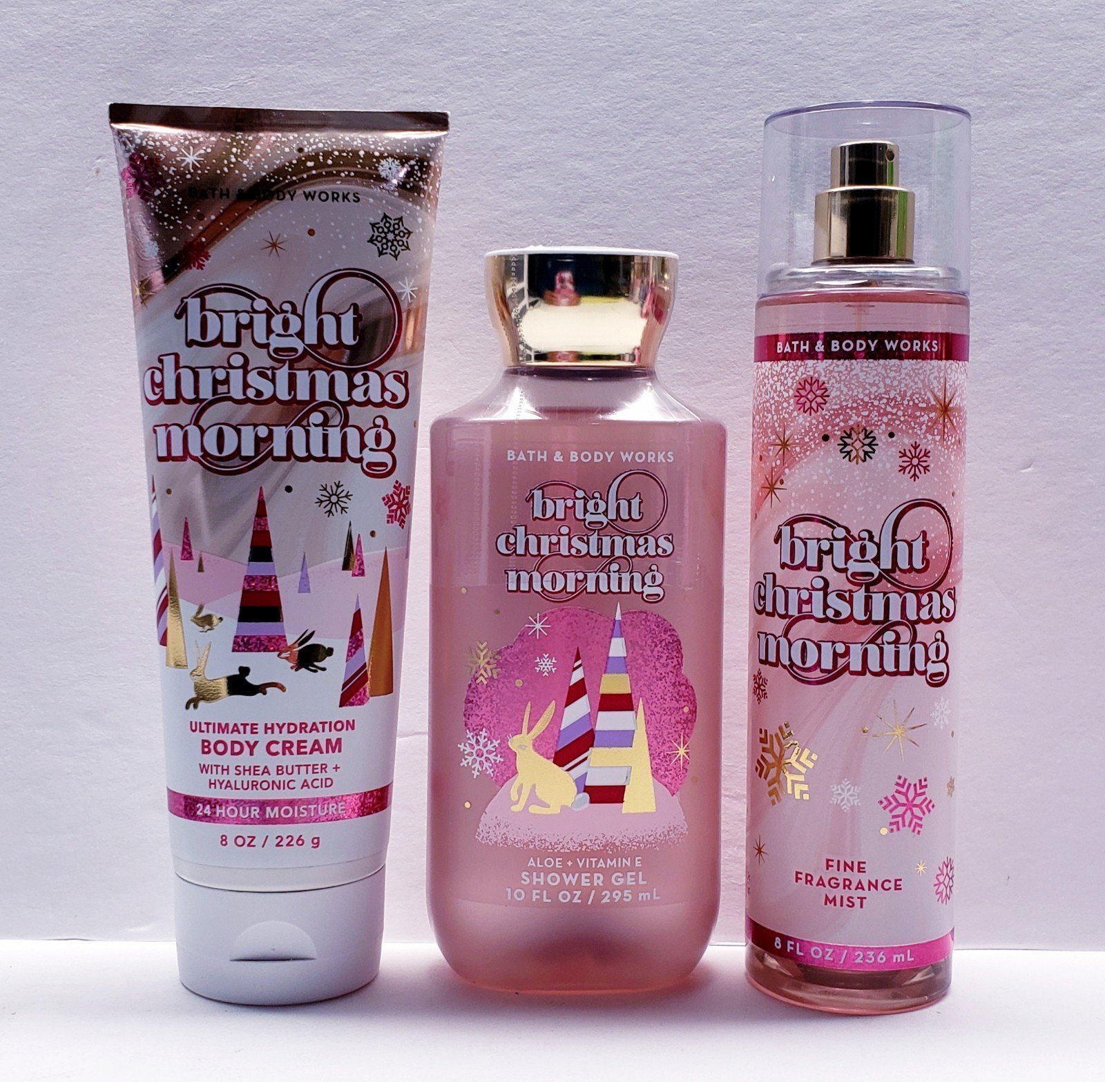 Bath & Body Works BRIGHT CHRISTMAS MORNING Body Cream, Shower gel,Fragrance Mist
