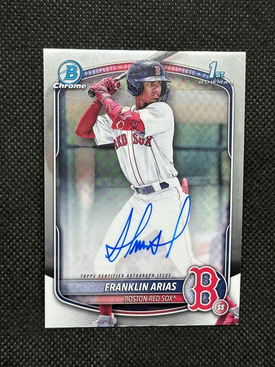 2025 Bowman Chrome Baseball Franklin Arias Boston Red Sox 1st Bowman Auto CPA-FA
