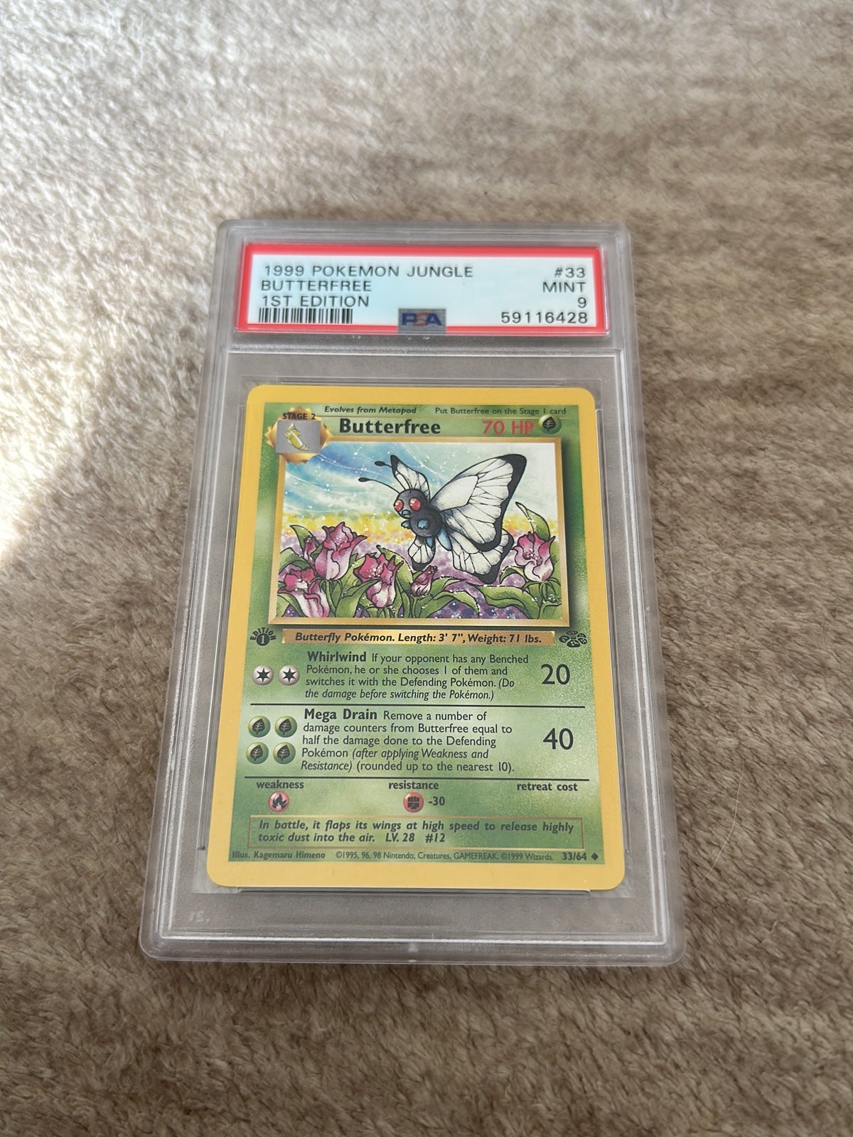 Pokemon Butterfree PSA 9 1st Edition Jungle